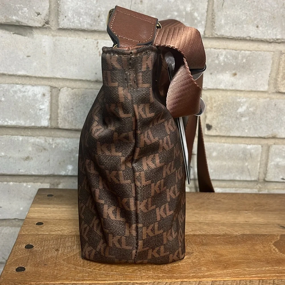 Karl Lagerfeld Brown Logo Crossbody Purse NWT - Picture 8 of 11